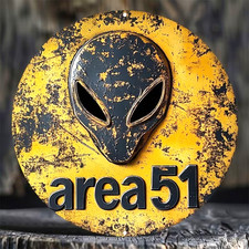 Listing image for Area 51 Alien Head Metal Sign Round 20cm Distressed Sci-Fi Wall Decor Waterproof