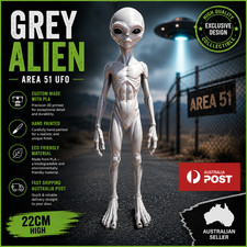 Listing image for Alien Figurine 22cm Grey UFO Area 51 Collectible Gift Statue
